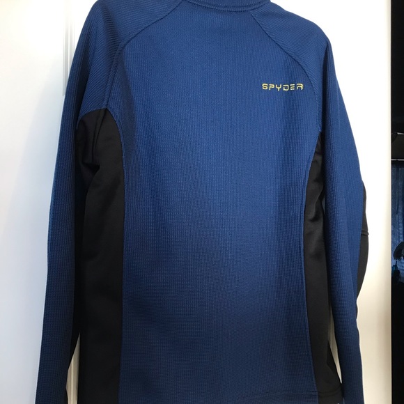 🆕 Spyder Men’s Half Zip Outbound Stryke Sweater Jacket, Blue - Picture 3 of 10
